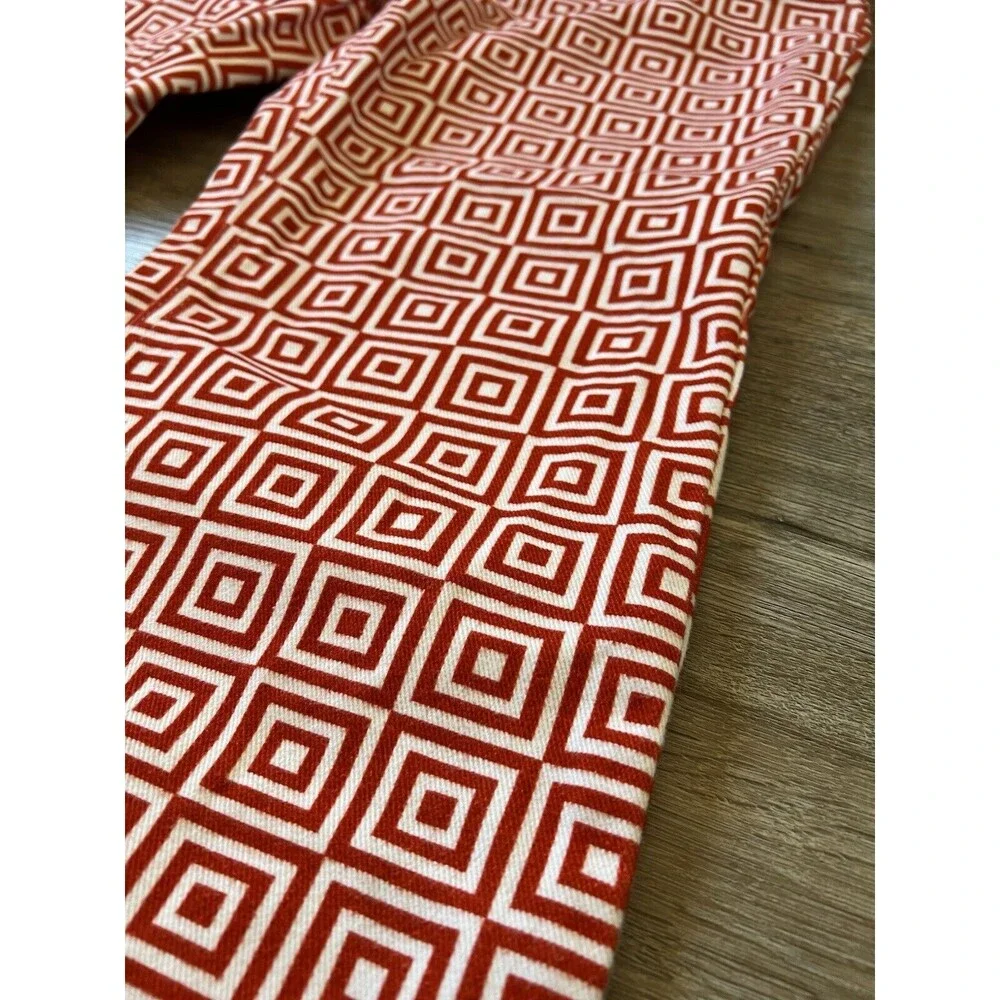 The Ragged Priest Hight Waisted Red & White Printed Jeans Size 30 - Picture 3 of 9